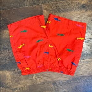 Pandemonium Vintage Red Shorts with Shark Print